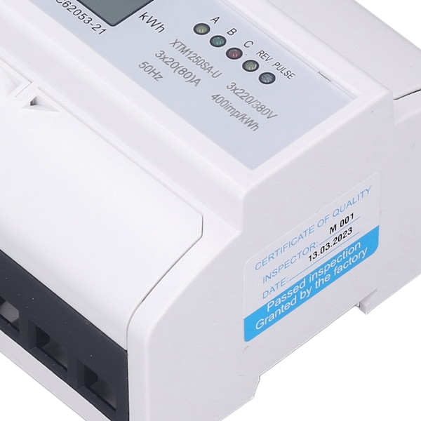 Elmätare 3-fas 4-ledare 7P LCD Digital Display DIN-skena Montering Strömövervakning