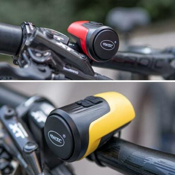 （Gul）Elektrisk cykelklocka, 125dB stöldskydd högt larm elektroniskt cykelhorn, 4 ljudlägen, USB-laddningsbart batteri, vattentät cykelhorn