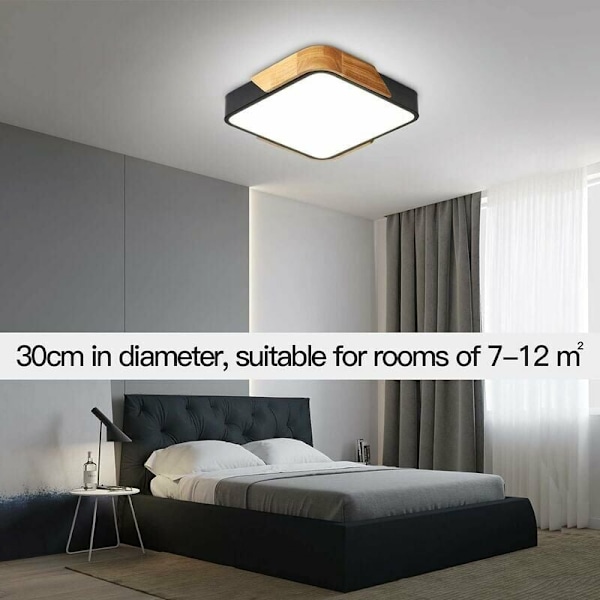 LED Taklampa 24W med Fjärrkontroll Justerbar Ljusstyrka Badrumslampa Fyrkantig Ultratunn Modern för Hemmakontor Sovrum
