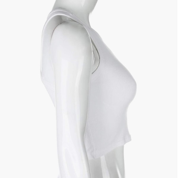 Ärmlös skjorta för kvinnor med ruched Scoop Neck Basic Crop