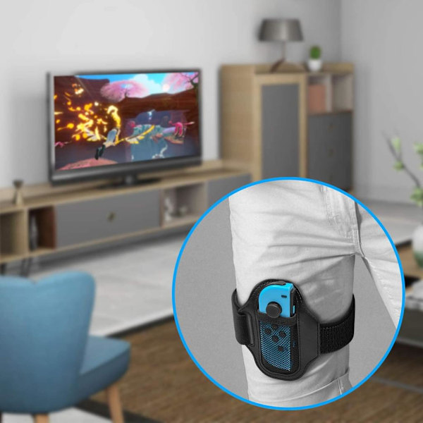 Familjevänligt AndningsbartMaterial: 2-pack Justerbara Benremmar för NintendoSwitch RingFitAdventure, Ger BekvämtSkydd för JoyCon Under