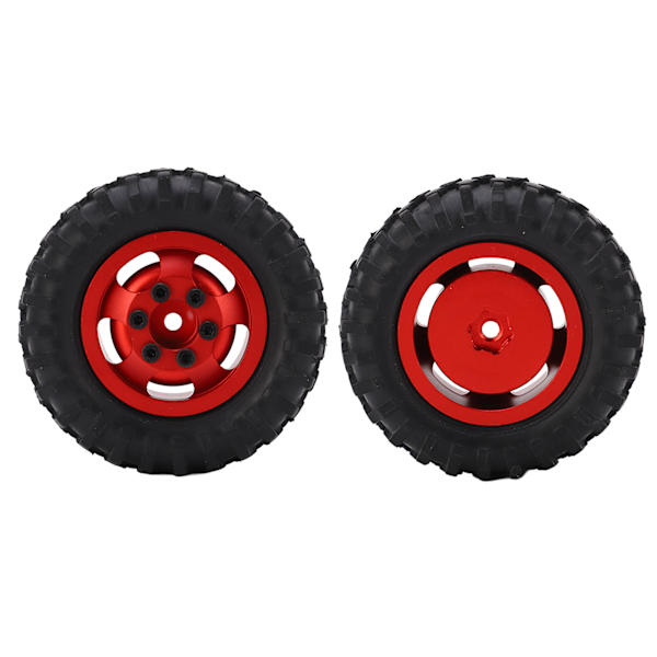 2 st/set 55 mm metallfälgar däck set för AXIAL SCX24 1/24 RC bilhjul fälg gummidäck röd