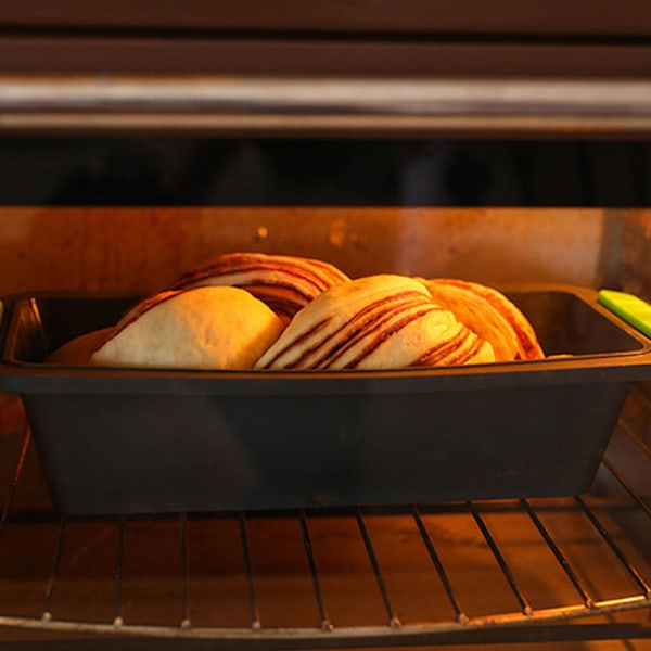 Brödform i silikon, med 10 muffinsformar i silikonformar, limpform bakform för kungstårta/toast/bröd, rektangulär,
