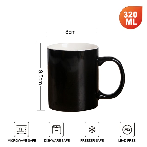 320 ml keramisk kopp, diskmaskin och mikrovågsugn säker, kaffekopp,