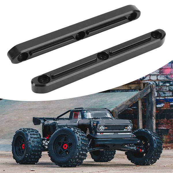 2 st RC-takräcken i aluminiumlegering, exakta, robusta och hållbara aluminiumlegerings-takräcken för ARRMA 1/5 Outcast Kraton 8s svart