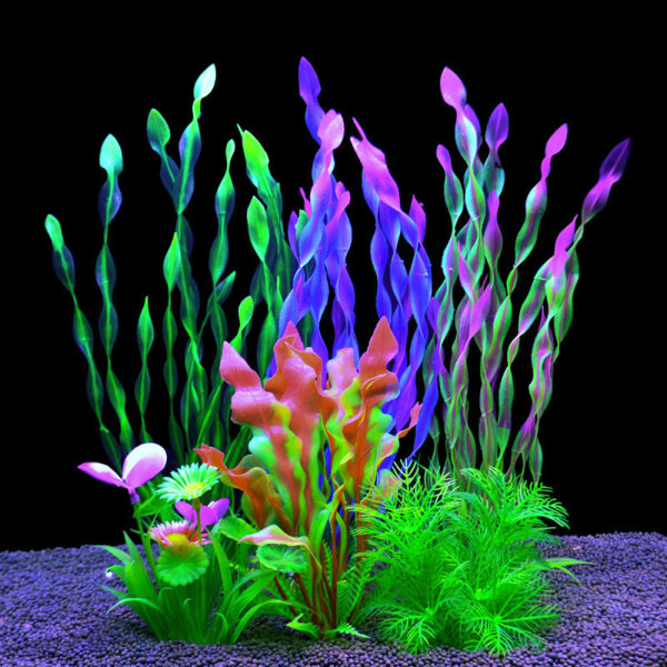 Akvarium konstgjorda vattenväxter, plast akvarium växt