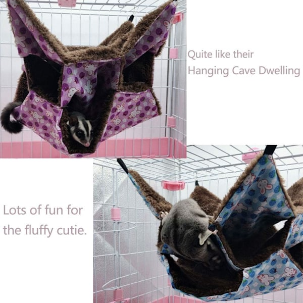 Mjuk Bekväm Djurbur Hängmatta, Varm Fleecebädd För Råtta Marsvin Chinchilla Papegoja Hamster, Plysch- Och Canvasmaterial, Lätt Att Rengöra,