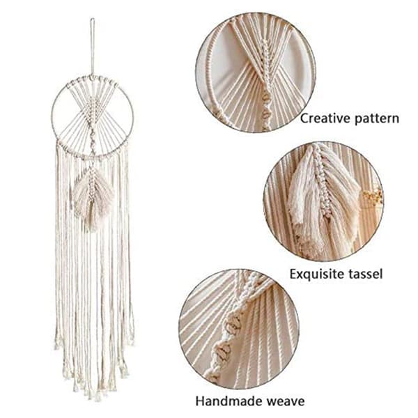 Boho Macrame Drömfångare, Handgjord För Ett Romantiskt Sovrum, Främjar Söta Drömmar