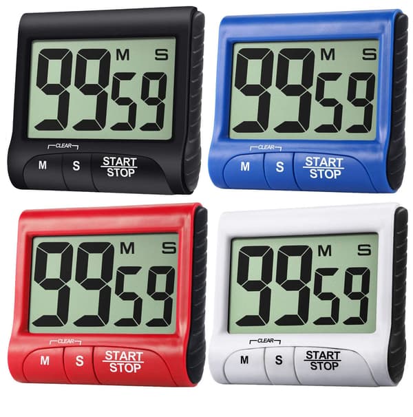 Timer til fitness, høj lydløs kontakt, udtrækkelig støttefod, digital timer, nedtællingstimer til flere installationsmetoder til bagning, sport,