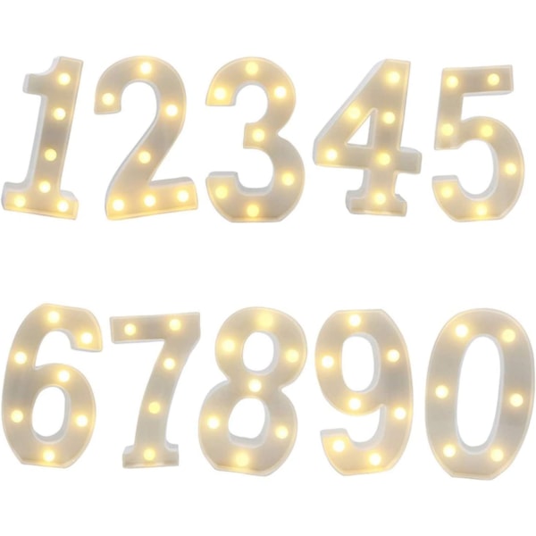 LED-siffror Lampnummer Upplysta siffror, LED-dekoration för