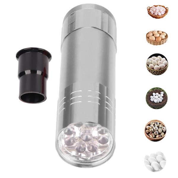 Äggtestare LED Cool Light Äggkandlare Lampa Inkubator för Ankägg Gässägg Kran Vaktelägg FågeläggSilver