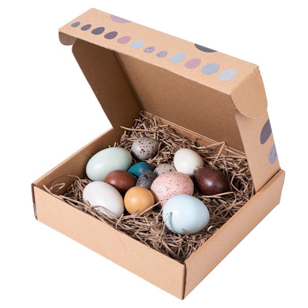 12 st bärbara träimitation ägg DIY påskägg för hem- och festdekoration konstgjorda fågelägg