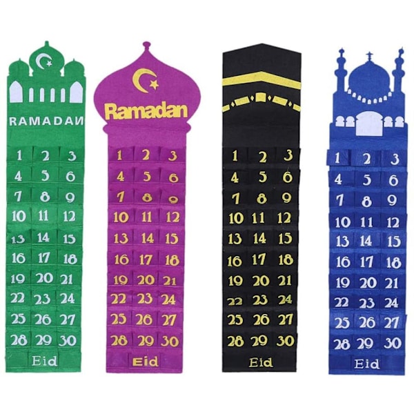 Ramadan Hängande Kalender Nedräkningskalender Hängande Väska Väggkalender Förvaringsväska