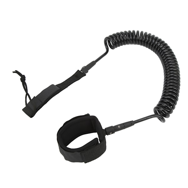 Surfboard Leash Hög elasticitet TPU Svart Justerbar Spiralformad Surfing Benrem för Paddleboards Longboards 12ft/3,66m