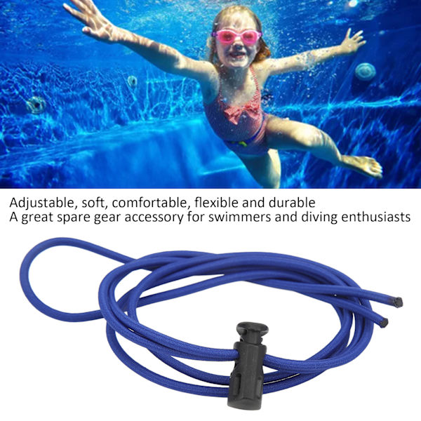 2PCS Elastisk Gummiband Simglasögon Rem Ersättningssats Dykning Snorkling Rem Sladd Justerbar RepBlå