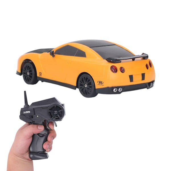 RC Driftbil 4-hjulsdrift 1/24 Fjärrstyrd Racerbil med Uppladdningsbart Batteri för Vuxna Barn Pojkar Flickor Gul