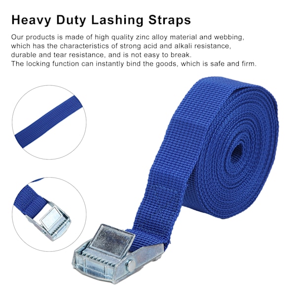 2 st zinklegering spärrband spännband tunga surrningsband lastband för bagage 3m/9,8ft