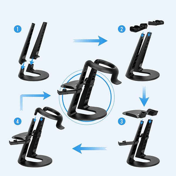 Ubesværet Samling VR Stand, Holdbart ABS Materiale med Controller Organizer