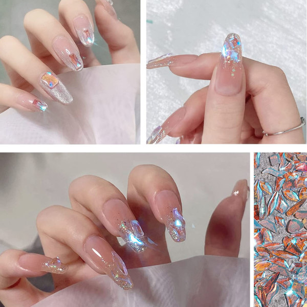 3D Nail Art Aurora Rhinestone Multi-shape Mixed Nail Crystal