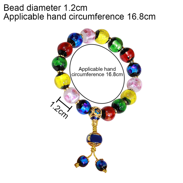 Handgjorda Färgat Glas Armband Beads Stretchy Armband för