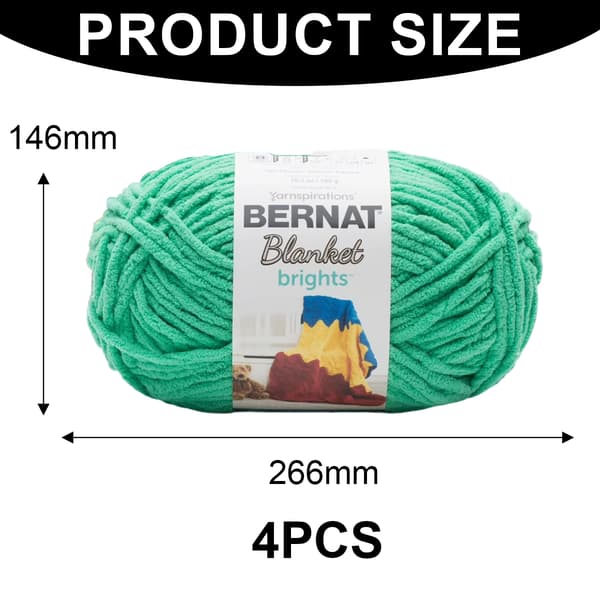 Blanket Brights™ #6 Super Chunky Polyestergarn, Grön 300 g, 201 meter (4-pack)