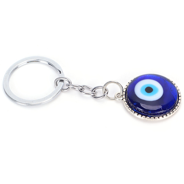 2 st onda öga nyckelring hållbar legering färgad glasyr amulett för lycka skydd