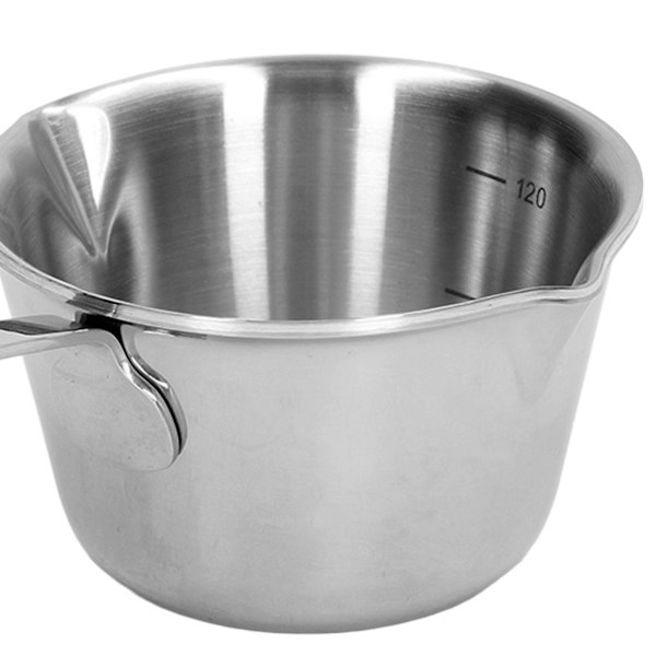 Smör mjölk varmare pott 304 Rostfritt stål förtjockad snabb uppvärmning smör smältning panna med 2 hällpip för matlagning 120ML