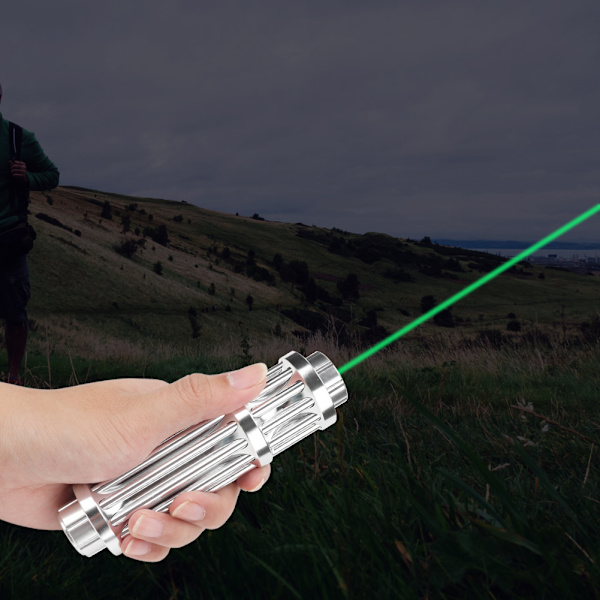 Portabel Laserficklamp med Hög Effekt LED-ficklampa för Camping Nödläge Utomhus Grön