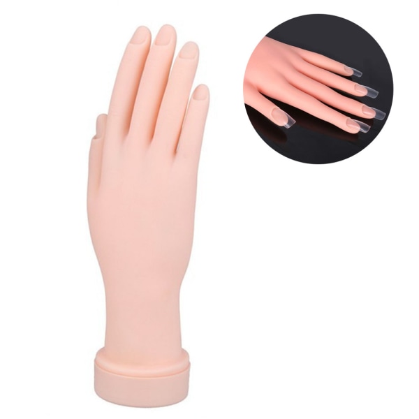 Nail Hand Practice Model Rörliga falska fingrar, återanvändbar för nagel