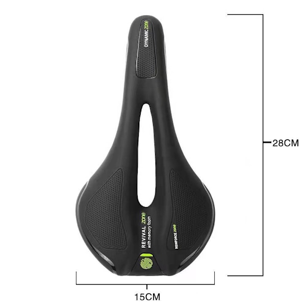 Reflekterande Cykelsadel med Anatomisk Utskärning för Förbättrad Kylning, Skåra i Mitten för Ventilation, Tjockt Memory Foam för Komfort