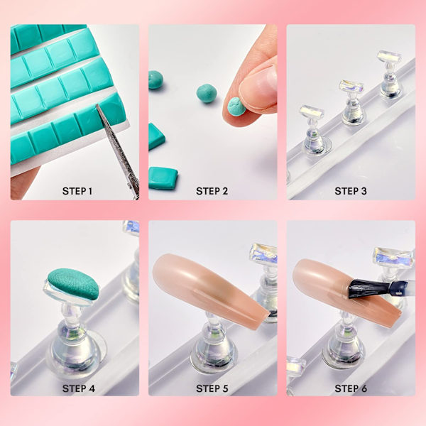 Nagelställ magnetisk design professionell nagelövning målningsställ med bas för hem salong vit