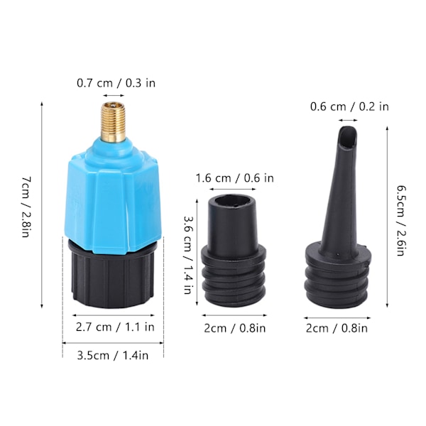 Adapter för pump till paddelbräda, kompakt design, tryckbeständig legering, nylon, uppblåsbar pumpventilomvandlare för pumpar
