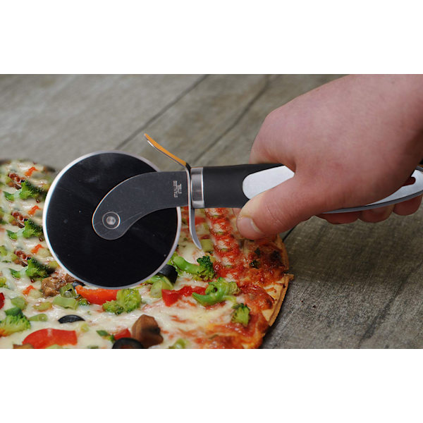 Professionell pizzaskärare, pizzaskärare med vasst blad i rostfritt stål och bra grepp för pizzakakor