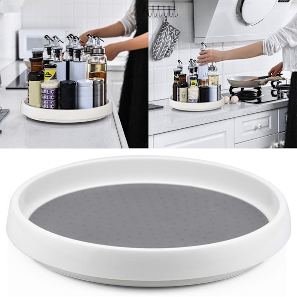 Halkfri Lazy Susan Snurrbricka för Kök, Enkel 360° Rotationsorganisatör för Kryddor, Smaktillsatser, Skafferi, Badrum, Kylskåp, Bänkskiva