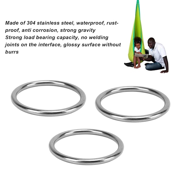 7 st metall O-ring vattentät rostfri 304 rostfritt stål stark lastbärande sömlös svetsad rund O-ring 8x80mm