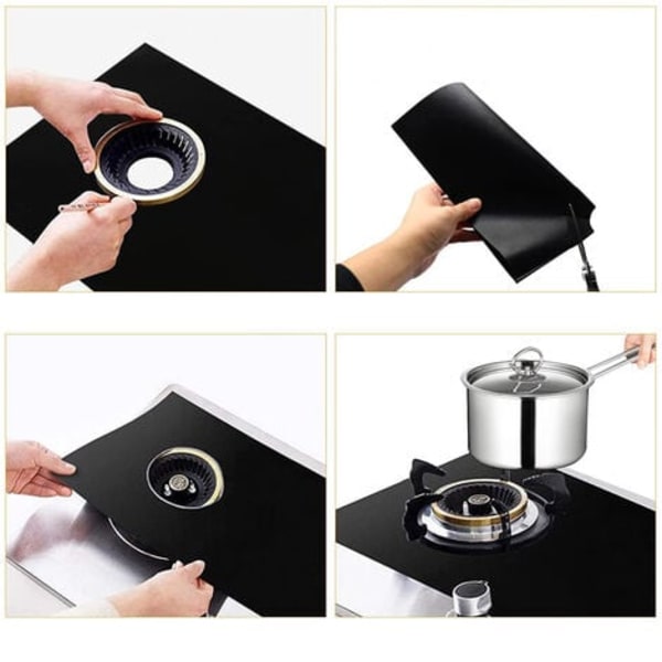 Teflon gasspiskök Teflon-skydd, förnybar gasspisköksmatta, non-stick skärmskydd, snabb rengöring