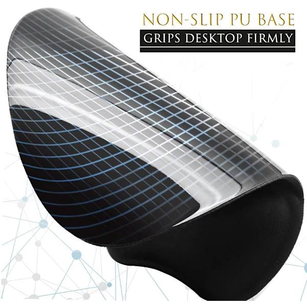 Ergonomisk musmatta med handledsstöd Gel musmatta med handledsstöd, bekväm datormusmatta för bärbar dator, smärtlindrande musmatta med halkfri