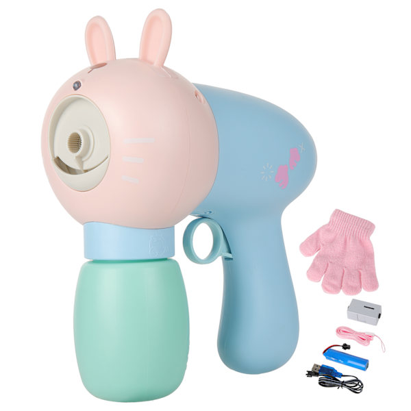 Bubbelblåsare leksaker USB Mist Bubble Machine Blaster leksak med bubbellösning för barnLjusblå