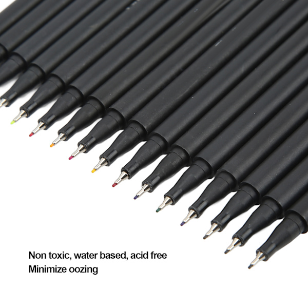 Fineliner-pennor 100 färger Snabbtorkande Glansigt bläckutmatning 0,4 mm nålrör Minimera blödning Fineliner-markörer för skrivning