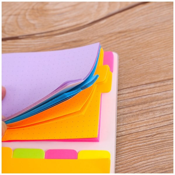 Post-it-set, post-it-etiketter, 410 stycken, separata post-it-lappar, skolmaterial, kontorsmaterial, planerings-post-it-lappar, post-it-etikettdelare,