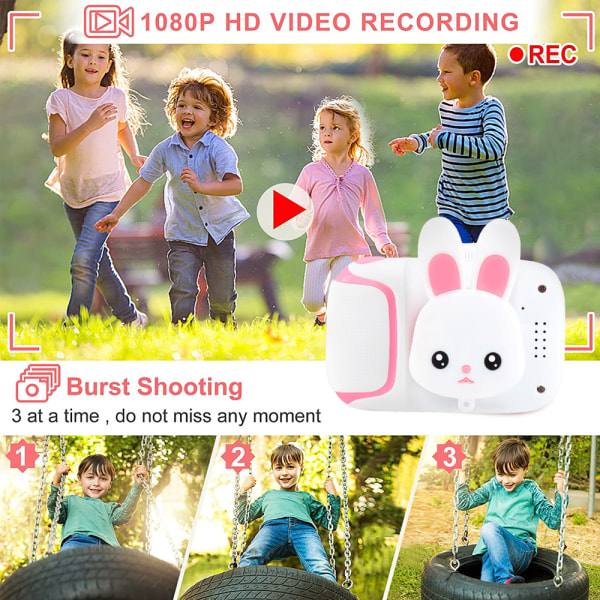 Barnkamera för flickor Leksaker 1080P HD Lens Toddler Toy Video