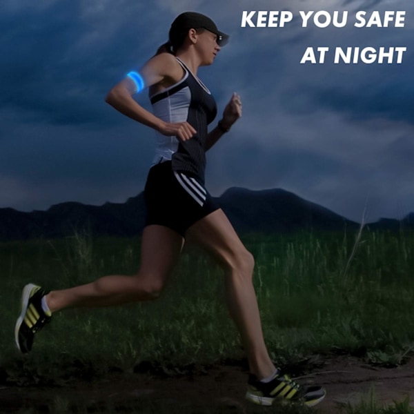Uppladdningsbart LED Armband Set för Jogging och Löpning, Hög Synlighet Reflekterande Utrustning med Snabb Uppladdning, Universell Passform för Säkerhet i Mörker