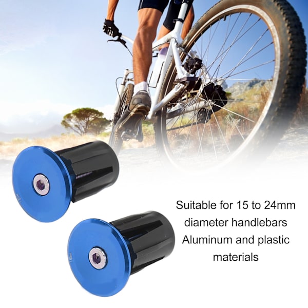 2 st Cykelstyre Plugg Aluminium Plast Lättvikt Cykel Styre Ändplugg för Mountainbikes Landsvägscyklar Blå