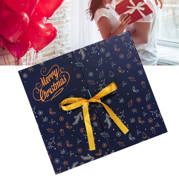 Julklappsbox 24 Små Presentaskar Jul-tema Mönster Presentask Julklappsdekoration