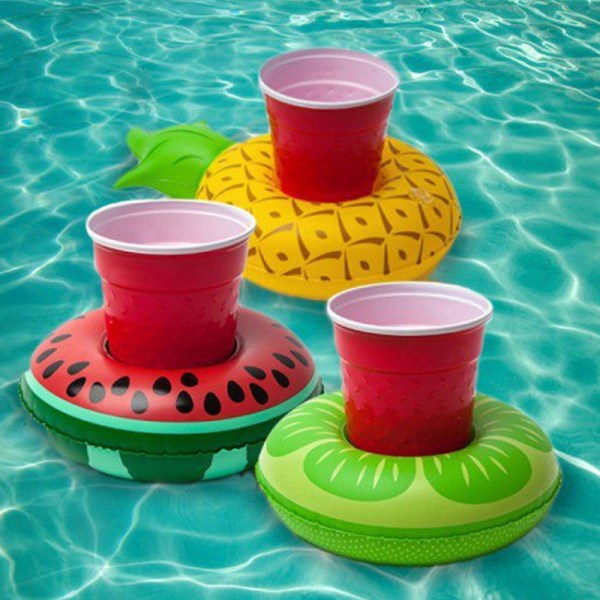 12st uppblåsbar fruktform dryckeshållare Drink Pool Floats Cup