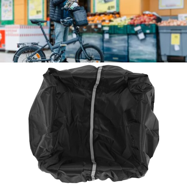 Svart cykelkorgsskydd Snöskydd Vattentät Dammsäker Lätt Reflekterande Ljus Cykelkorg Foder