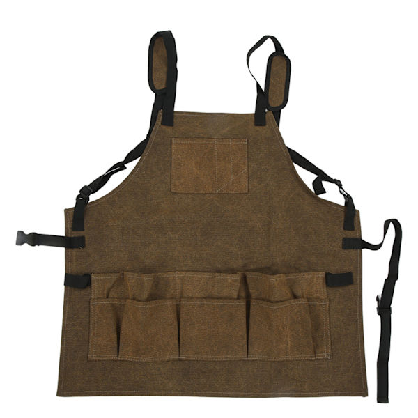 Butiksförkläde Stor Kapacitet Tvättat Canvas Material Fällbart Lera Färg Universell Stil Träbearbetning Förkläde för Grillning
