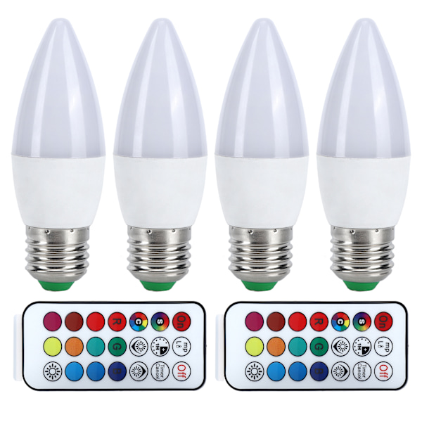 3W RGB Färgförändrande Ljuslampa med Fjärrkontroll för Heminredning 85265V(E27 RGbRen Vit 6000K)