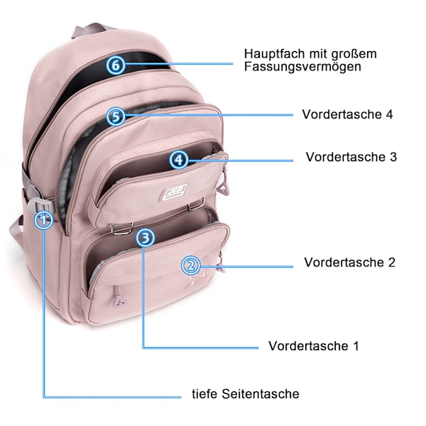 Skolryggsäck pojkar flickor tonåringar skolryggsäck vattentät ryggsäck kvinnor män skolryggsäck laptopväska ryggsäck nylon (30L), lila, ryggsäck