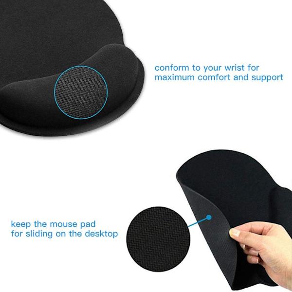 Musmatta med gelhandledsstöd Ergonomiskt minnesskum för bärbar dator eller stationär dator [2 stycken]